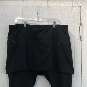 Athleta Black Organic Cotton Meditation 2 In 1 Skirted size 1X